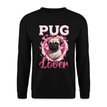 Pug Dog Breed Pet - Pug lover - Unisex Pullover - Schwarz - Vorne - Alina (178cm) & Michal (187cm)