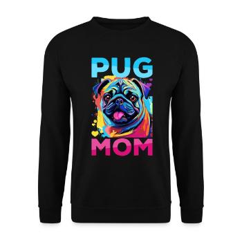 Pug Dog Breed Pet - Pug Mom - Unisex Sweatshirt - black - Front - Alina (178cm) & Michal (187cm)