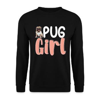 Pug Dog Breed Pet - Pug Girl - Sweat-shirt Unisexe - noir - Devant - Alina (178cm) & Michal (187cm)