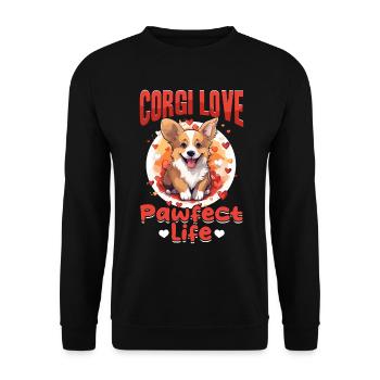 Welsh Corgi Pembroke Dog Breed Pet - Sweat-shirt Unisexe - noir - Devant - Alina (178cm) & Michal (187cm)