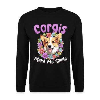 Welsh Corgi Pembroke Dog Breed Pet - Sweat-shirt Unisexe - noir - Devant - Alina (178cm) & Michal (187cm)