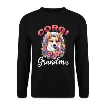 Welsh Corgi Pembroke Dog Breed Pet - Corgi Grandma - Sweat-shirt Unisexe - noir - Devant - Alina (178cm) & Michal (187cm)