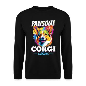 Welsh Corgi Pembroke Dog Breed Pet - Sweat-shirt Unisexe - noir - Devant - Alina (178cm) & Michal (187cm)