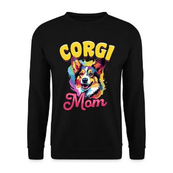 Welsh Corgi Pembroke Dog Breed Pet - Unisex Sweatshirt - black - Front - Alina (178cm) & Michal (187cm)