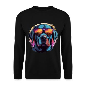 Labrador Retriever Lab Dog Breed Pet with Sunglass - Unisex Sweatshirt - black - Front - Alina (178cm) & Michal (187cm)