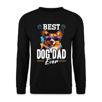 Pembroke Welsh Corgi - Best Dog Dad Ever - Unisex Pullover - Schwarz - Vorne - Alina (178cm) & Michal (187cm)