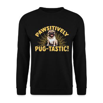 Pug Dog Breed Pet - Pawsitively Pug-tastic! - Sweat-shirt Unisexe - noir - Devant - Alina (178cm) & Michal (187cm)