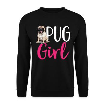 Pug Dog Breed Pet - Pug Girl - Sweat-shirt Unisexe - noir - Devant - Alina (178cm) & Michal (187cm)