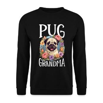 Carlin Dog Race Pet - Pug Grandma - Sweat-shirt Unisexe - noir - Devant - Alina (178cm) & Michal (187cm)