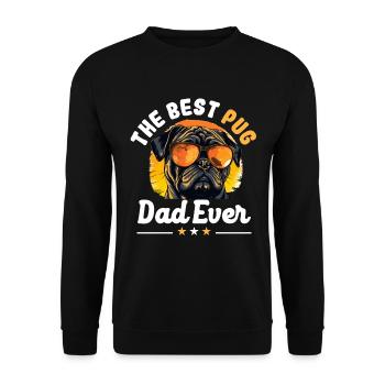 Pug Dog Breed Pet - The Best Pug Dad Ever - Unisex Sweatshirt - black - Front - Alina (178cm) & Michal (187cm)