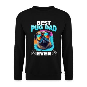 Pug Dog Breed Pet - The Best Pug Dad Ever - Unisex Sweatshirt - black - Front - Alina (178cm) & Michal (187cm)