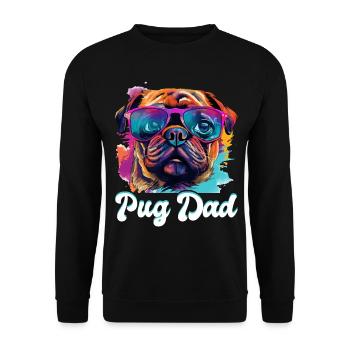 Pug Dog Breed Pet - Pug Dad - Unisex Sweatshirt - black - Front - Alina (178cm) & Michal (187cm)