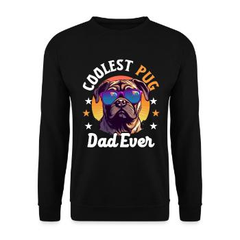 Pug Dog Breed Pet - Coolest Pug Dad Ever - Unisex Sweatshirt - black - Front - Alina (178cm) & Michal (187cm)