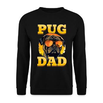 Pug Dog Breed Pet - Pug Dad - Unisex Sweatshirt - black - Front - Alina (178cm) & Michal (187cm)