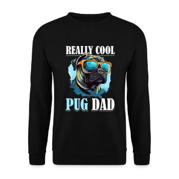 Pug Dog Breed Pet - Really Cool Pug Dad - Unisex Sweatshirt - black - Front - Alina (178cm) & Michal (187cm)