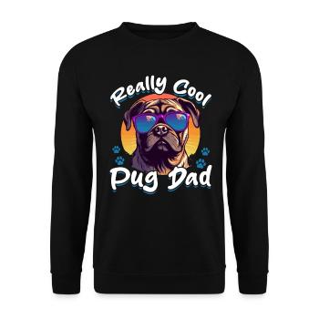 Pug Dog Breed Pet - Really Cool Pug Dad - Sweat-shirt Unisexe - noir - Devant - Alina (178cm) & Michal (187cm)