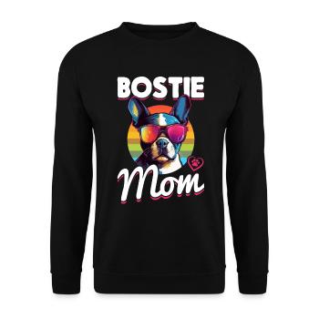 Boston Terrier Bostie Dog Breed Pet - Bostie mom - Unisex Pullover - Schwarz - Vorne - Alina (178cm) & Michal (187cm)