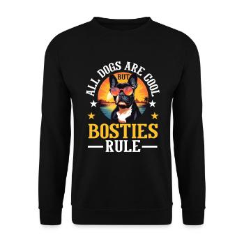 Boston Terrier Bostie Dog Breed Pet - Sweat-shirt Unisexe - noir - Devant - Alina (178cm) & Michal (187cm)