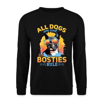 Boston Terrier Race de chien Tous les chiens sont cool - Sweat-shirt Unisexe - noir - Devant - Alina (178cm) & Michal (187cm)