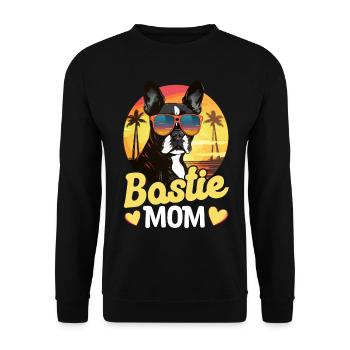 Boston Terrier Bostie Dog Breed Pet - Unisex Sweatshirt - black - Front - Alina (178cm) & Michal (187cm)