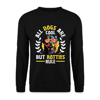 Rottweiler Dog Breed Pet All Dogs Are Cool - Unisex Sweatshirt - black - Front - Alina (178cm) & Michal (187cm)