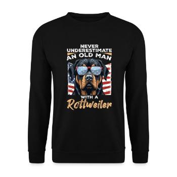 Rottweiler Rottie Dog Pet - Never Underestimate - Unisex Sweatshirt - black - Front - Alina (178cm) & Michal (187cm)