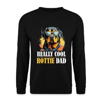 Rottweiler Dog Breed Pet - Really Cool Rottie Dad - Unisex Sweatshirt - black - Front - Alina (178cm) & Michal (187cm)