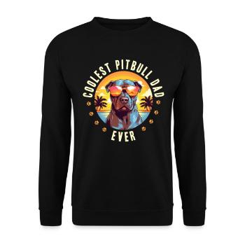 Pittie Dog Breed Pet - Coolest Pitbull Dad Ever - Unisex Sweatshirt - black - Front - Alina (178cm) & Michal (187cm)