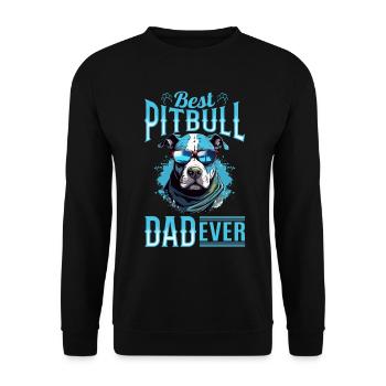 Pitbull Pittie Dog Breed Pet Meilleur Pitbull Dad Ever - Sweat-shirt Unisexe - noir - Devant - Alina (178cm) & Michal (187cm)