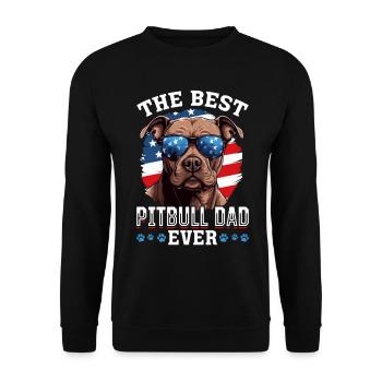Pittie Dog Breed Pet - The Best Pitbull Dad Ever - Unisex Sweatshirt - black - Front - Alina (178cm) & Michal (187cm)