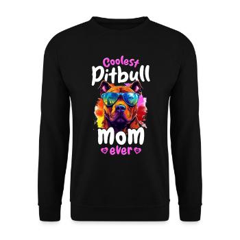 Pittie Dog Breed Pet - Coolest Pitbull Mom Ever - Unisex Pullover - Schwarz - Vorne - Alina (178cm) & Michal (187cm)