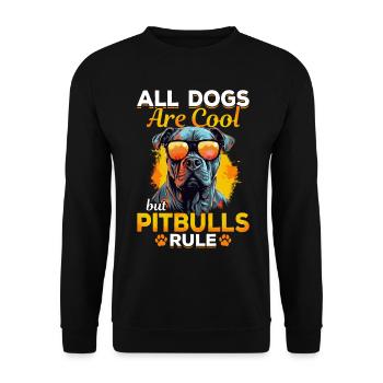 Pittie Dog - All Dogs Are Cool But Pitbulls Rule - Unisex Sweatshirt - black - Front - Alina (178cm) & Michal (187cm)