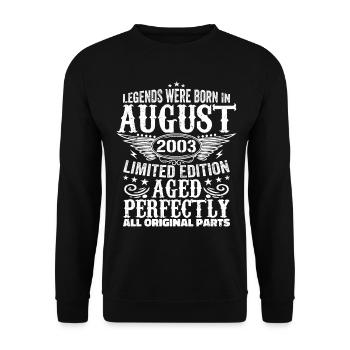 August 2003 Jubilee 2003 Legends August - Unisex Sweatshirt - black - Front - Alina (178cm) & Michal (187cm)