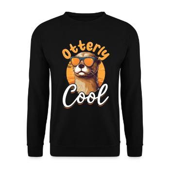 Otter Animal Kids & Adult - Otterly Cool - Unisex Pullover - Schwarz - Vorne - Alina (178cm) & Michal (187cm)