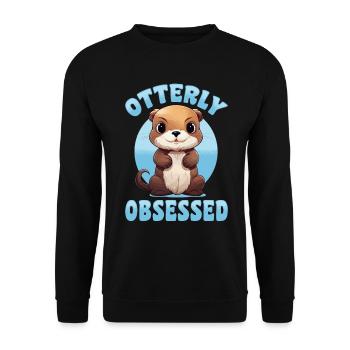 Otter Animal Kids & Adult - Otterly obsessed - Unisex Pullover - Schwarz - Vorne - Alina (178cm) & Michal (187cm)