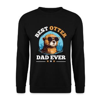 Otter Animal Kids & Adult - Best Otter Dad ever - Unisex Sweatshirt - black - Front - Alina (178cm) & Michal (187cm)