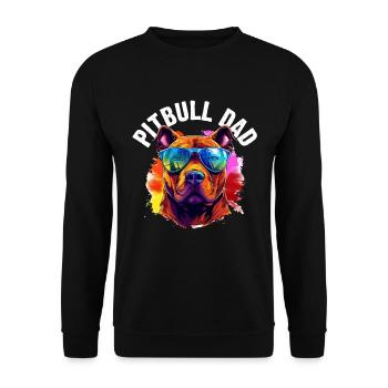 Pitbull Pittie Dog Race Pet - Pitbull Dad - Sweat-shirt Unisexe - noir - Devant - Alina (178cm) & Michal (187cm)