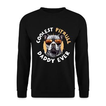 Pitbull Pittie Dog Breed Pet - Pitbull Dad le plus cool - Sweat-shirt Unisexe - noir - Devant - Alina (178cm) & Michal (187cm)