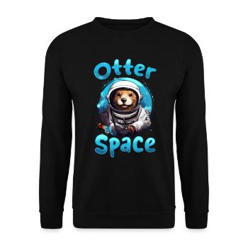 Otter Animal Kids & Adult - Otter Space - Unisex Pullover - Schwarz - Vorne - Alina (178cm) & Michal (187cm)