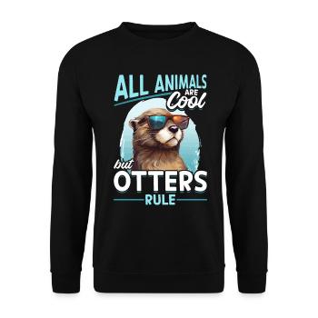 Otter Kids & Adult - Tous les animaux sont cool - Sweat-shirt Unisexe - noir - Devant - Alina (178cm) & Michal (187cm)