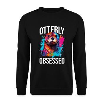 Otter Animal Kids & Adult - Otterly obsessed - Unisex Pullover - Schwarz - Vorne - Alina (178cm) & Michal (187cm)