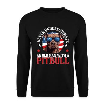 Pitbull Pittie Dog Breed Pet Never Underestimate - Unisex Pullover - Schwarz - Vorne - Alina (178cm) & Michal (187cm)