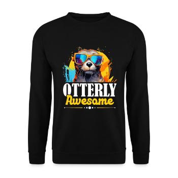 Otter Animal Kids & Adult - Otterly Awesome - Unisex Pullover - Schwarz - Vorne - Alina (178cm) & Michal (187cm)