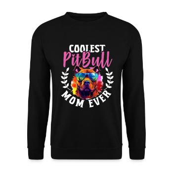 Pittie Dog Breed Pet - Coolest Pitbull Mom Ever - Unisex Pullover - Schwarz - Vorne - Alina (178cm) & Michal (187cm)