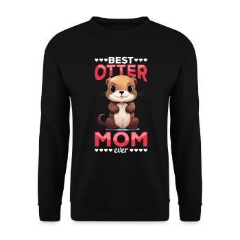 Otter Animal Kids & Adult - Best Otter Mom ever - Unisex Sweatshirt - black - Front - Alina (178cm) & Michal (187cm)