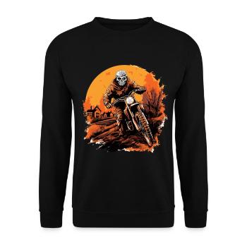 Halloween Mummy Reaper sur une Dirtbike Motocross MX - Sweat-shirt Unisexe - noir - Devant - Alina (178cm) & Michal (187cm)