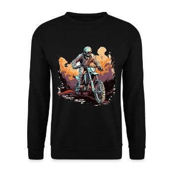 Halloween Mummy Reaper sur une Dirtbike Motocross MX - Sweat-shirt Unisexe - noir - Devant - Alina (178cm) & Michal (187cm)