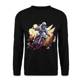 Halloween Mummy Reaper sur une Dirtbike Motocross MX - Sweat-shirt Unisexe - noir - Devant - Alina (178cm) & Michal (187cm)