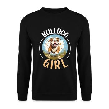 Amateur de bouledogue anglais britannique - Bulldog Girl - Sweat-shirt Unisexe - noir - Devant - Alina (178cm) & Michal (187cm)