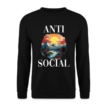 Antisozial Wandern Wanderung für eine Wanderer - Unisex Pullover - Schwarz - Vorne - Alina (178cm) & Michal (187cm)